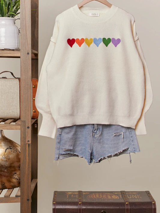 RAINBOW HEARTS SWEATER