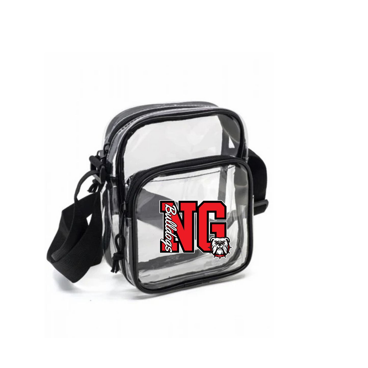 NORTH GWINNETT DUAL-ZIP CLEAR CROSSBODY BAG