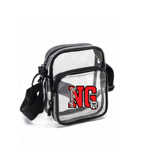 NORTH GWINNETT DUAL-ZIP CLEAR CROSSBODY BAG